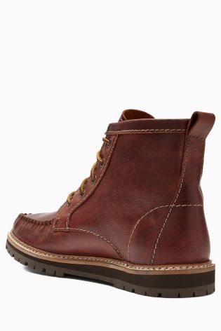 Leather Whipstitch Apron Boot
